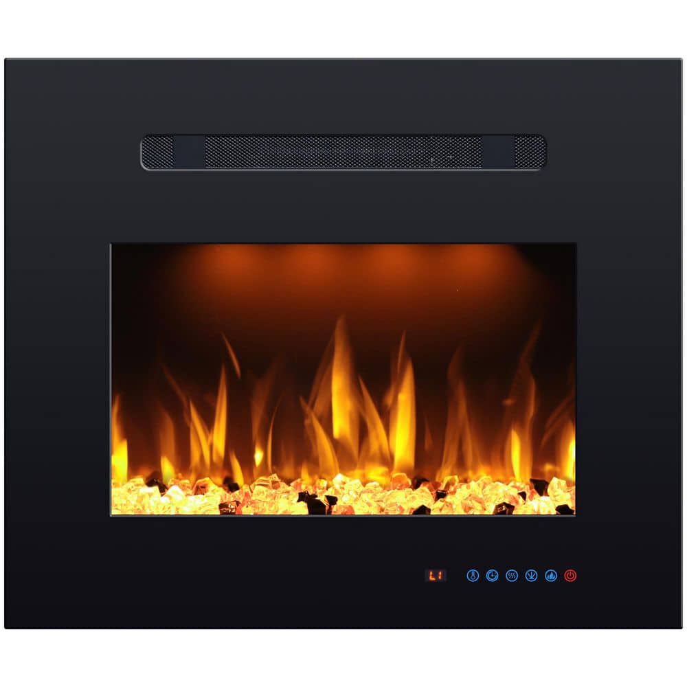21.1 in. Electric Fireplace Insert with 3-Flame, Thermostat, Crackling Spea