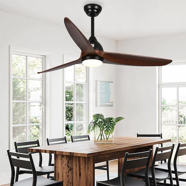 52 in. Smart Indoor Black Ceiling Fan with 3-Colors LED Light/Dimmer and DC Reversible and APP/Remote/Memory Function