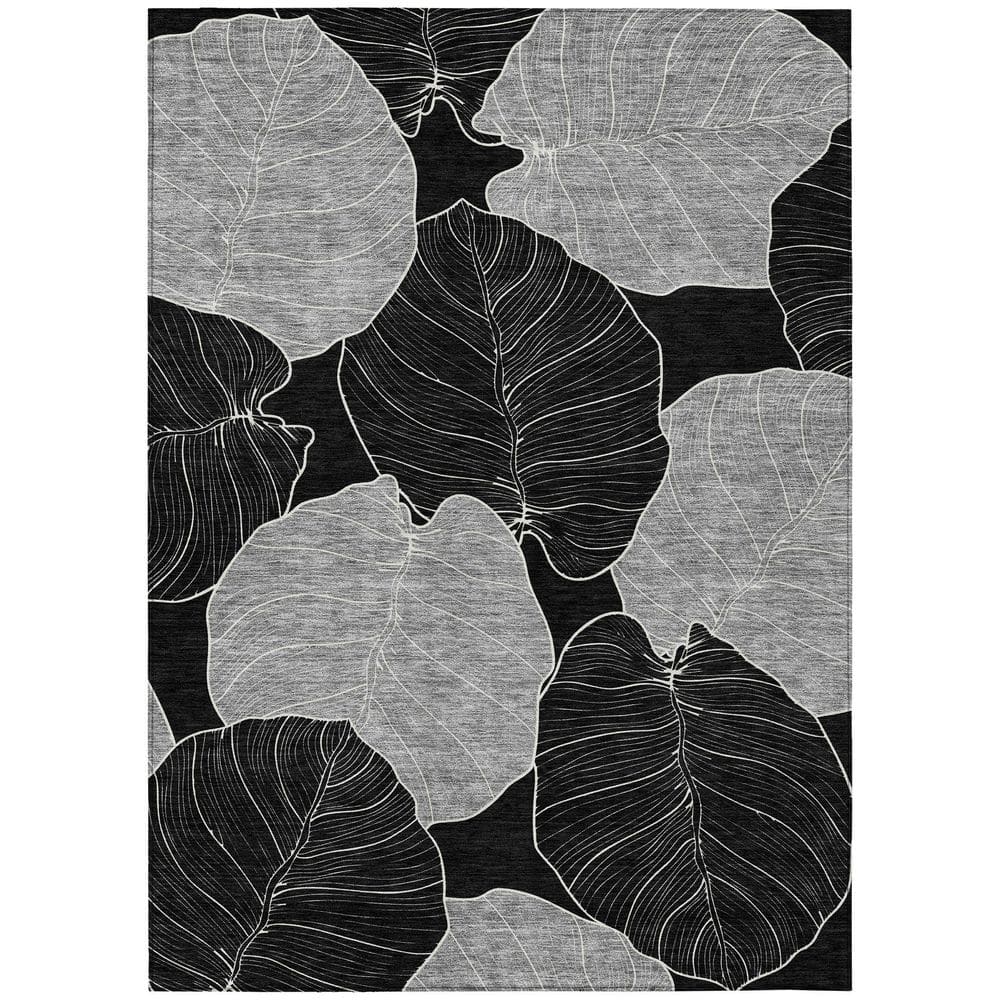 Chantille Machine Washable Indoor/Outdoor Abstract ACN2506 Black 5 ft. x 7 ft. 6 in. Area Rug price history on PriceWatchPro