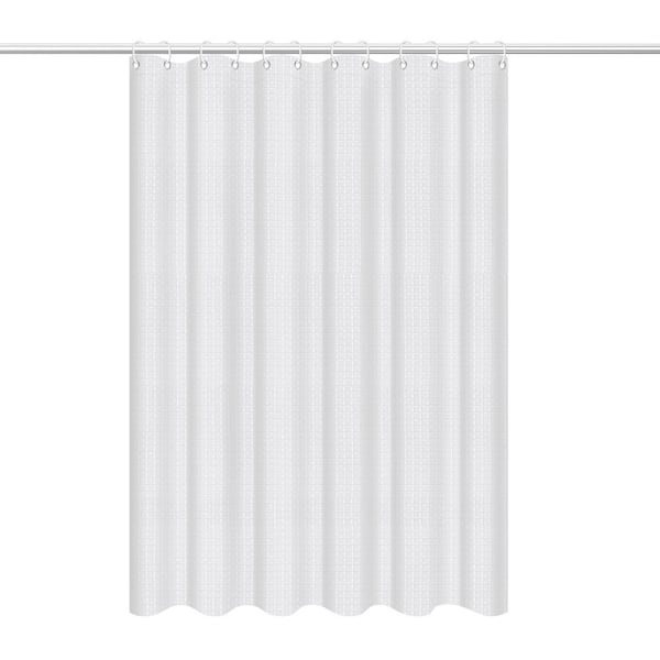 70.87" x 70.87" Waffle Weave Polyester Bathroom Shower Curtain, Thick & Waterproof, White Fabric for Modern Bathrooms