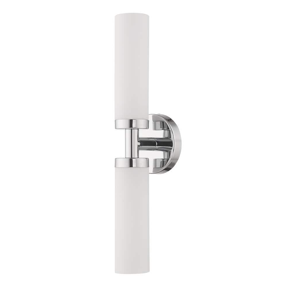 Aero 18" Chrome 2-Light Bath Vanity with Opal Glass