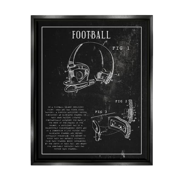 The Stupell Home Decor Collection Football Helmet Sports Chart