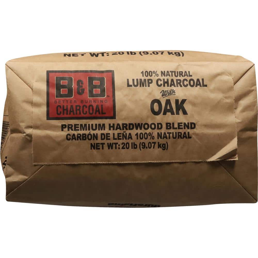 Premium Oak Hardwood Lump Charcoal for Grilling, 20 lbs