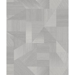 Fabric Patchwork Wallpaper Grey Paper Strippable Roll (Covers 57 sq. ft.)
