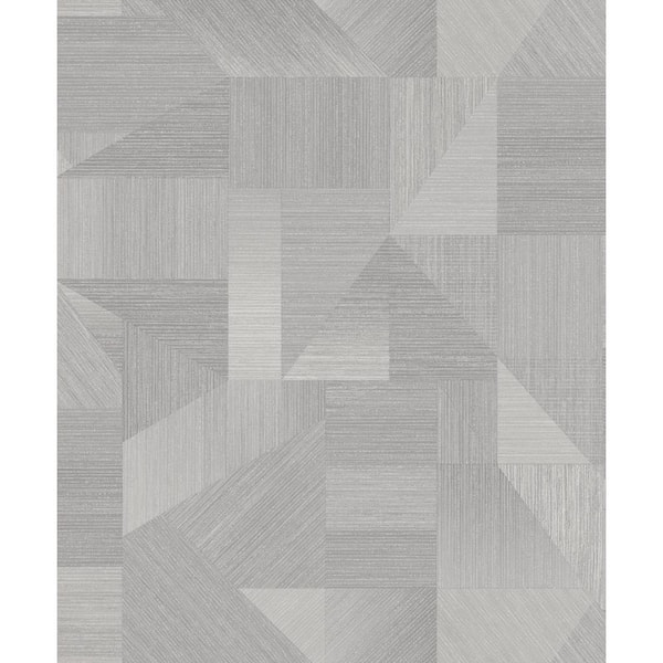 Walls Republic Fabric Patchwork Wallpaper Grey Paper Strippable Roll (Covers 57 sq. ft.)