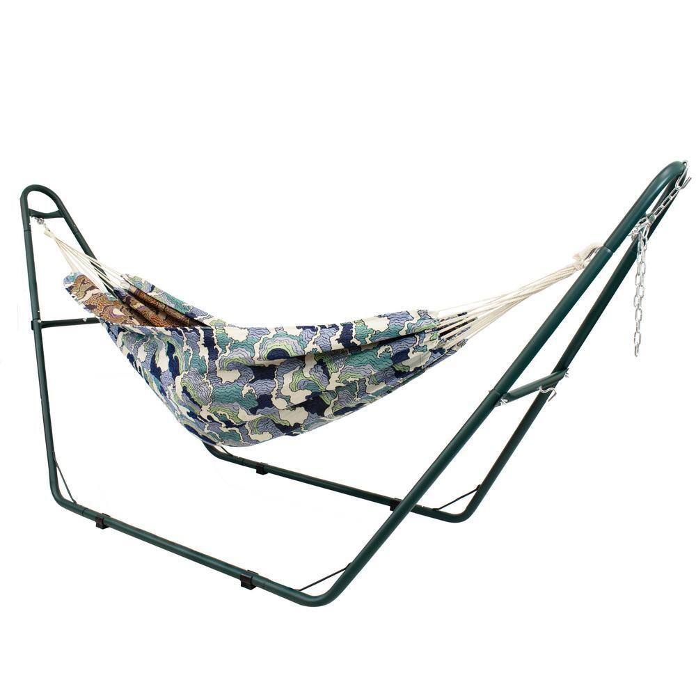 Green Powder-Coated Steel Universal Hammock Stand for 2-Person