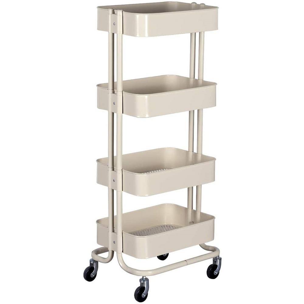 17.7 in. x 13.7 in. x 42.9 in. 4Tier Metal Mobile Utility Cart in