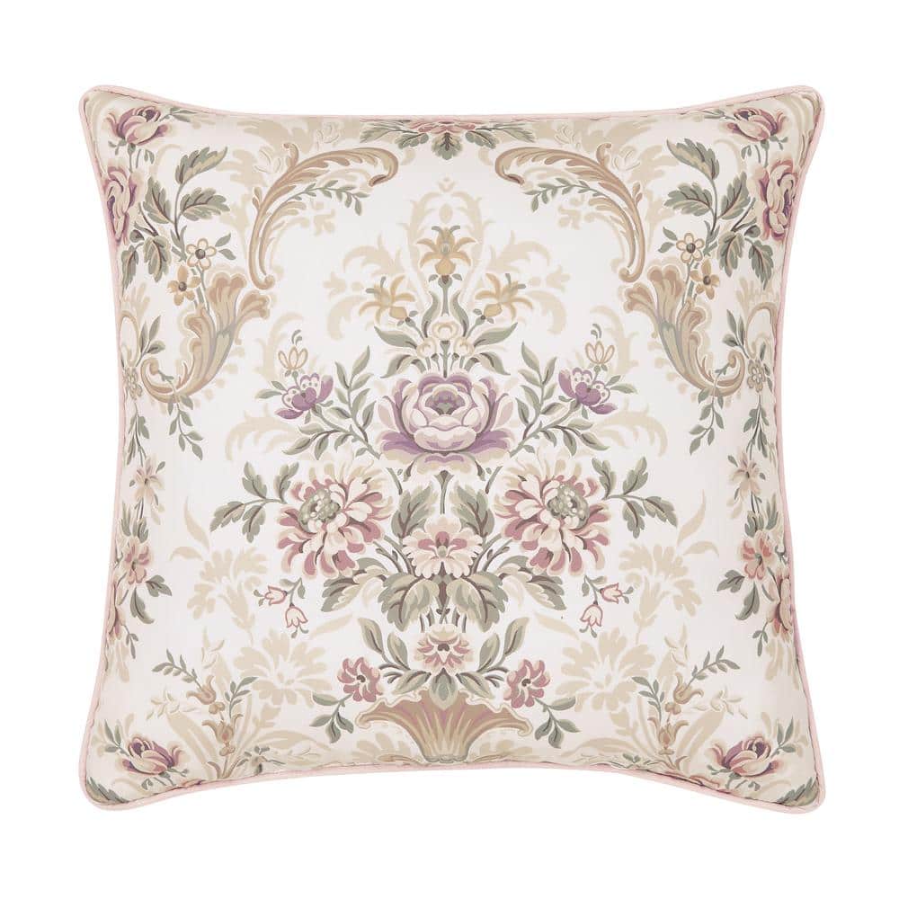 Amagansett Blush Polyester Floral 18 Square Decorative Throw Pillow 18 I