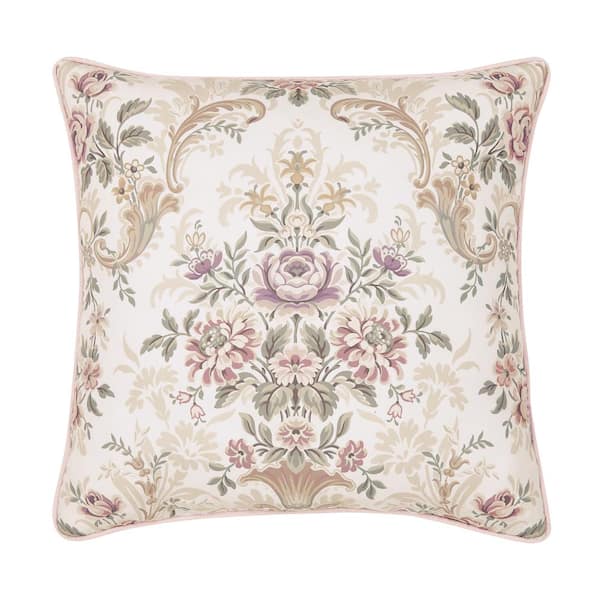 Unbranded Amagansett Blush Polyester Floral 18" Square Decorative Throw Pillow 18 In. L X 18 In. W