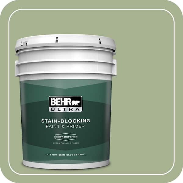 BEHR ULTRA 5 gal. #PPU11-06 Willow Grove Extra Durable Semi-Gloss Enamel Interior Paint & Primer