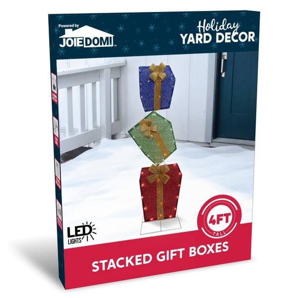 Home Accents Holiday 4.5 ft. Tinsel LED Stacked Gift Boxes Holiday Yard  Decoration 23RT54520141 - The Home Depot