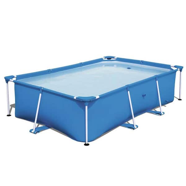 Pool Central 8.5 ft. x 5.5 ft. Rectangular Framed Above Ground Swimming Pool with Filter Pump