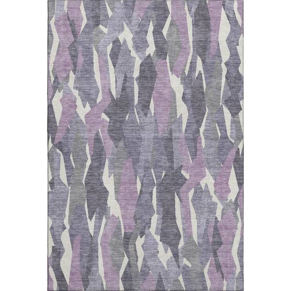 Mayfield Premium Machine Washable Abstract AMF2329 Purple 9 ft. x 12 ft. Area Rug