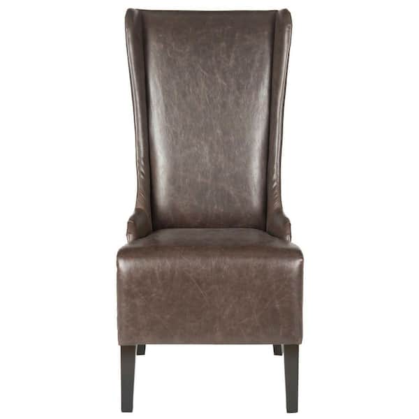 SAFAVIEH Bacall Antique Brown Bicast Leather Dining Chair