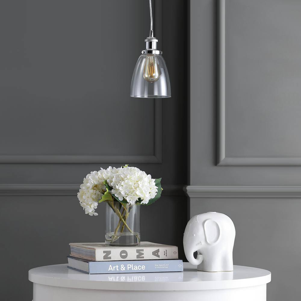 Cleo 5.5" Chrome Glass LED Adjustable Pendant Light