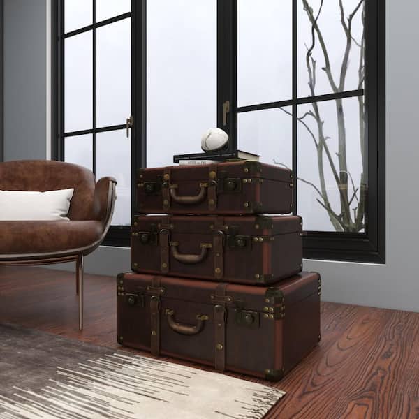 Vintage Coffee Table Trunk in Leather