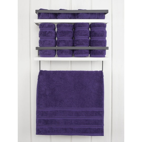 American Soft Linen Bath Towels 100% Turkish Cotton 4 Piece Luxury Bath  Towel Sets for Bathroom - Violet Purple 