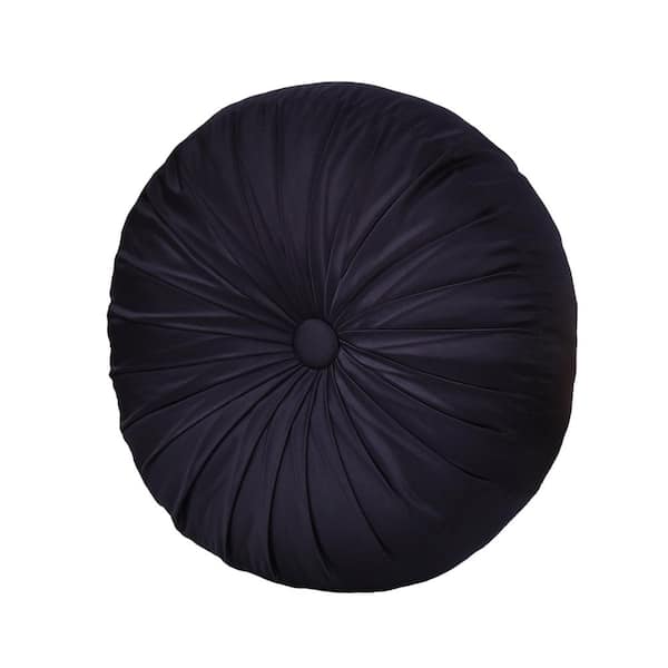 Carlisle Indigo Polyester Solid Round Decorative Throw Pillow 15 In. L X 15 In. W