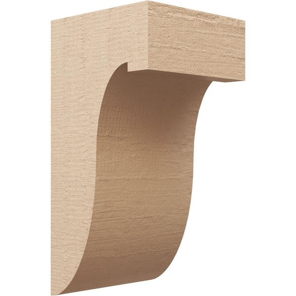 Ekena Millwork 12 in. x 24 in. x 12 in. Wide Del Monte Rough Cedar Woodgrain TimberThane Corbel, Primed Tan