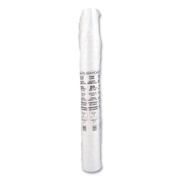DART 20 oz. White Foam Drink Cups (500 Per Case) DCC20J16 - The