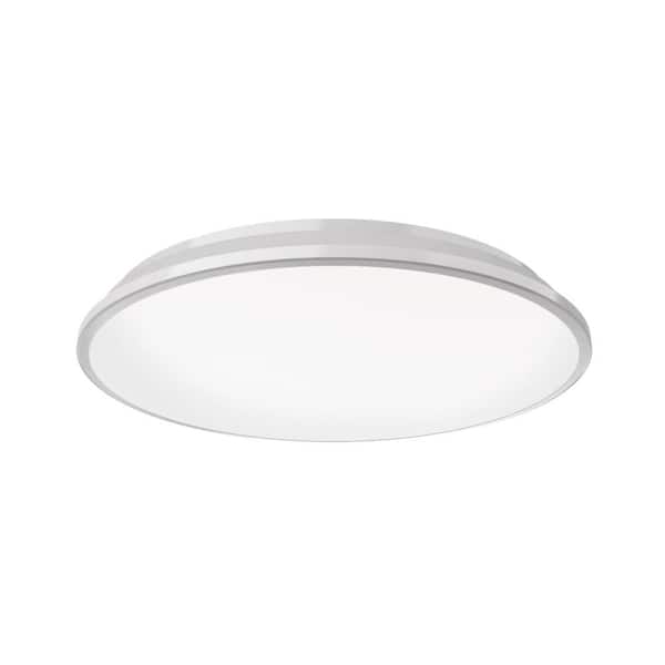 KUZCO Brook 13 in. 1-Light 24-Watt White Integrated LED Flush Mount