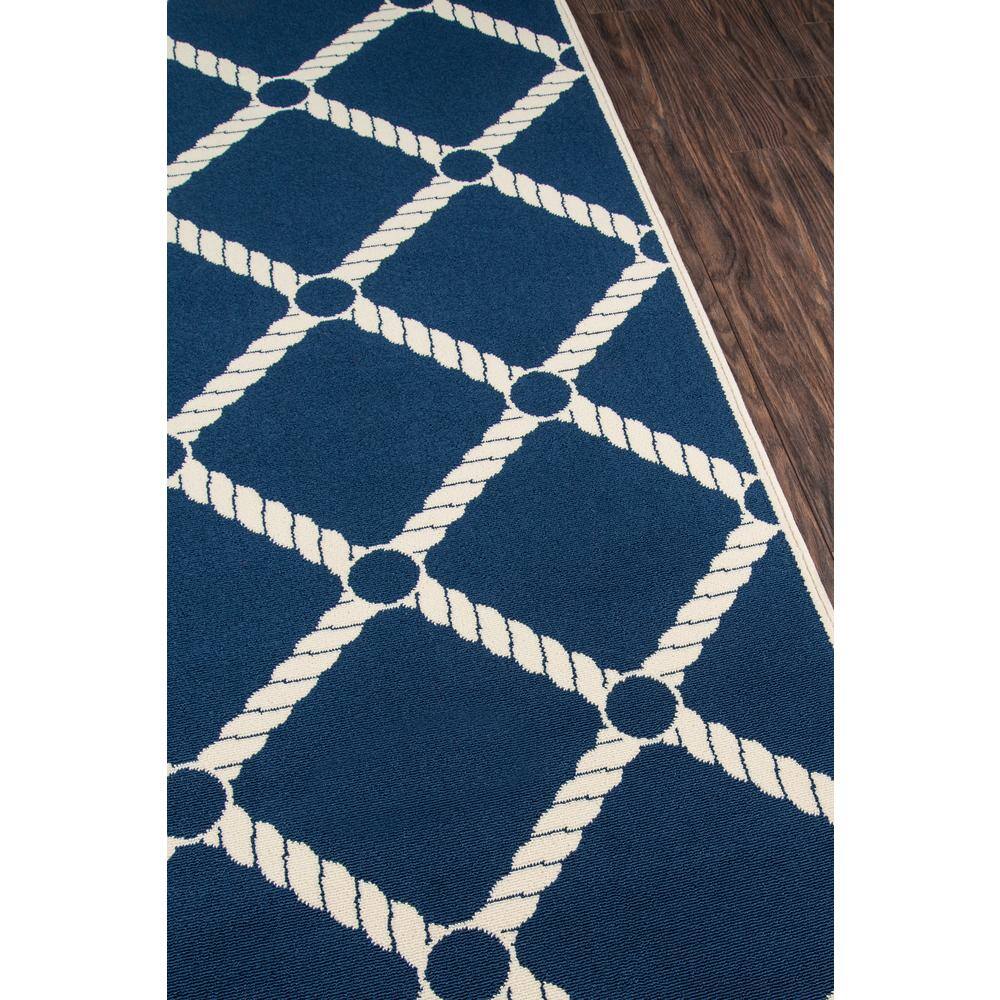 Navy Blue Rectangular Synthetic Indoor Outdoor Rug 6'7" x 9'6"