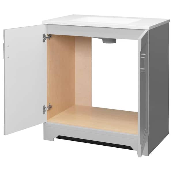 Willowridge 30.5 in. W x 18.75 in. D x 34.375 in. H Single Sink Bath Vanity in Dove Gray with White Cultured Marble Top