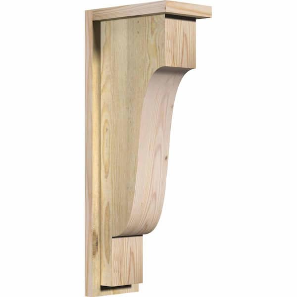 Ekena Millwork 6 in. x 10 in. x 26 in. Douglas Fir Newport Rough Sawn Corbel with Backplate
