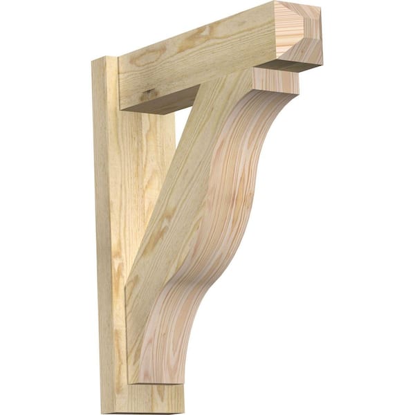Ekena Millwork 6 in. x 26 in. x 22 in. Douglas Fir Fuston Craftsman Rough Sawn Outlooker