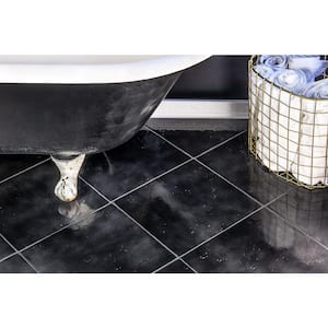 Appaloosa Black 14 in. x 14 in. 10mm Polished Porcelain Floor and Wall (8-piece 10.76 sq. ft. / box)