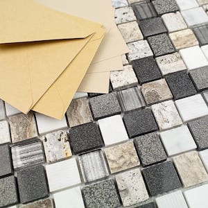 Drumlin Stratus Squares 12.25 in. x 12.25 in. x 8mm Honed Marble Mosaic Tile