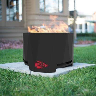 The Peak NFL 24 in. x 16 in. Round Steel Wood Patio Fire Pit - Kansas City Chiefs