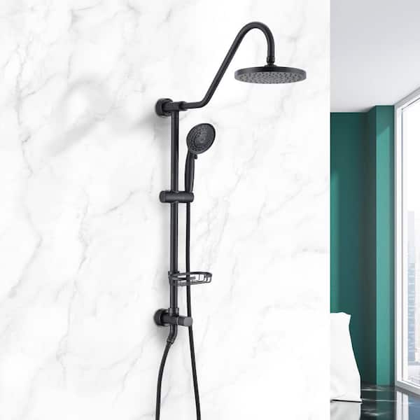 Lukvuzo Stainless Steel single Shower Head with Handheld Shower System in Oil-Rubbed Bronze