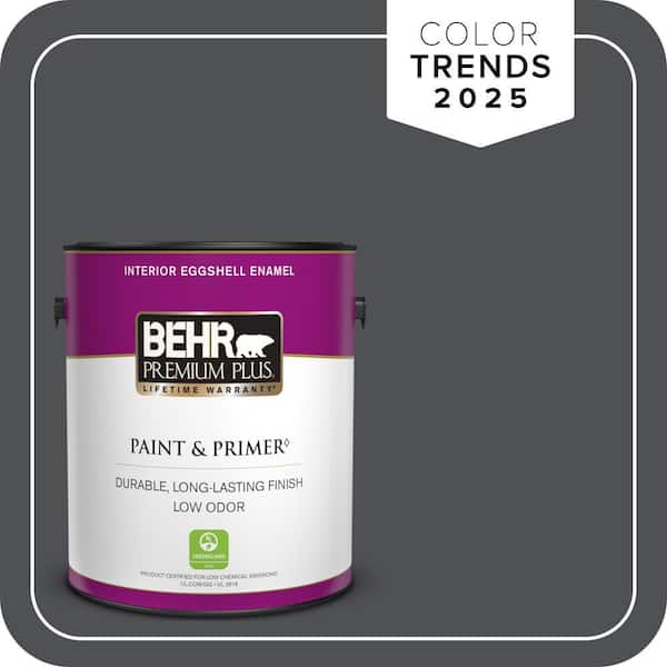 BEHR PREMIUM PLUS 1 gal. #PPU18-01 Cracked Pepper Eggshell Enamel Low Odor Interior Paint & Primer