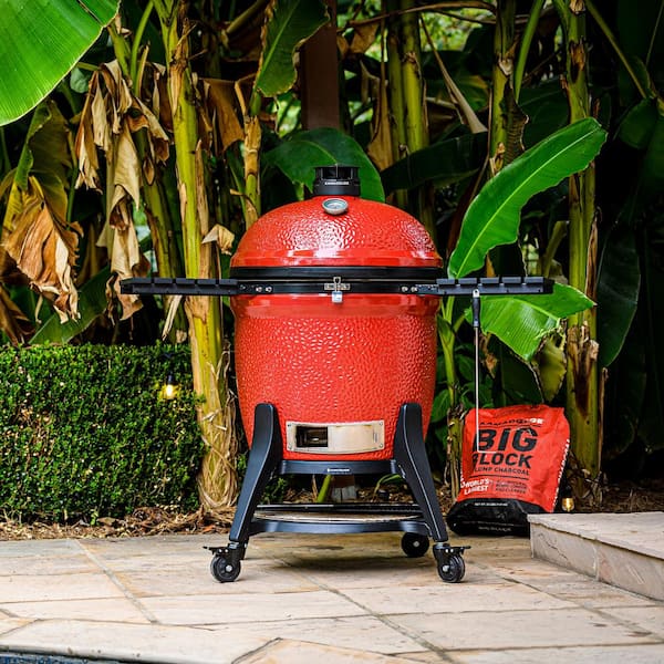 Kamado Joe Big Joe III 24 in. Charcoal Grill in Blaze Red Plus