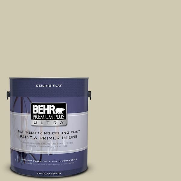 BEHR ULTRA 1 gal. #UL200-14 Cilantro Cream Ceiling Flat Interior Paint and Primer in One