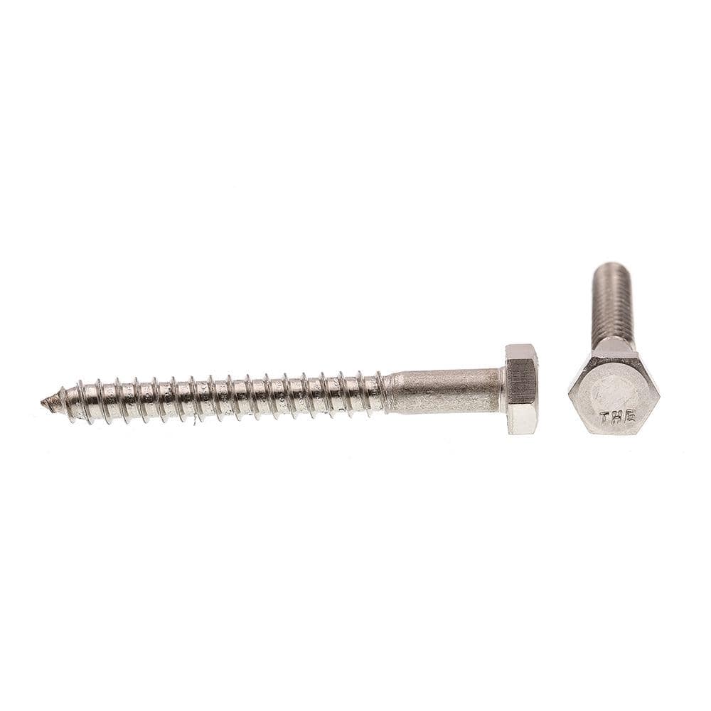 1/4" Stainless Steel Hex Head Wood Screws, 25-Pack