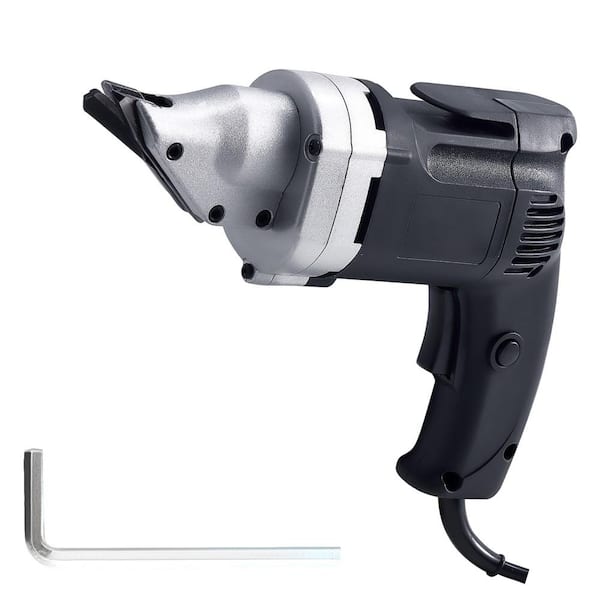 Electric Metal Shear, 4.0-Amp Corded Sheet Metal Cutter with 360-Degree Swivel Head, Variable Speed, Continuous Cutting