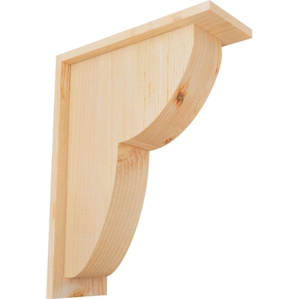 Ekena Millwork 5-1/2 in. x 14 in. x 18 in. Douglas Fir Crestline Smooth Corbel with Backplate