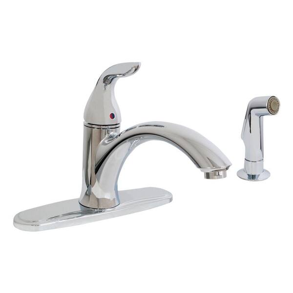 EZ-FLO Tuscany Collection Single-Handle Standard Kitchen Faucet with Side Sprayer in Chrome