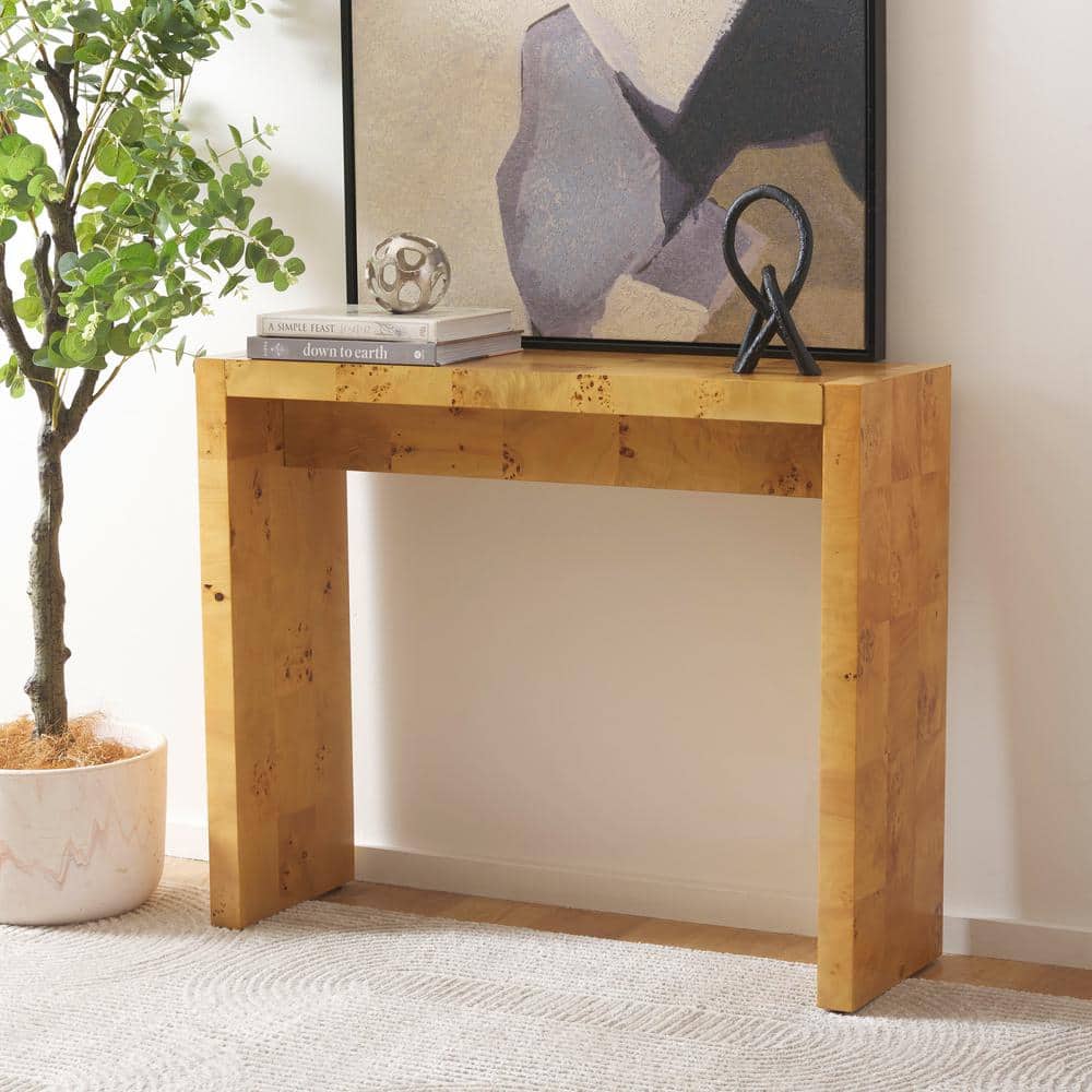 Cella Natural Poplar Wood Rectangle Console Table
