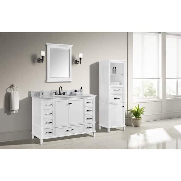 Merryfield 24 in. W x 32 in. H Rectangular Wood Framed Wall Bathroom Vanity Mirror in White