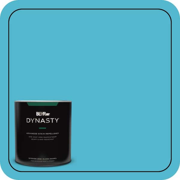 BEHR DYNASTY 1 qt. #520B-5 Liquid Blue Semi-Gloss Enamel Interior Stain-Blocking Paint and Primer