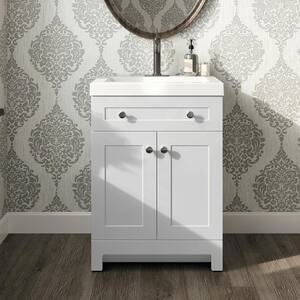 Everdean 24.50 in. W x 18.75 in. D Bath Vanity in White with Cultured Marble Vanity Top in White with White Basin