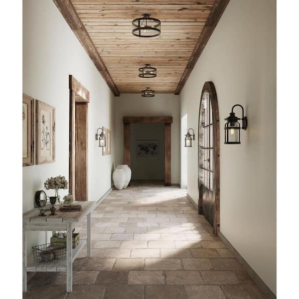 Gresham Collection 3-Light Graphite Semi- Flush Mount