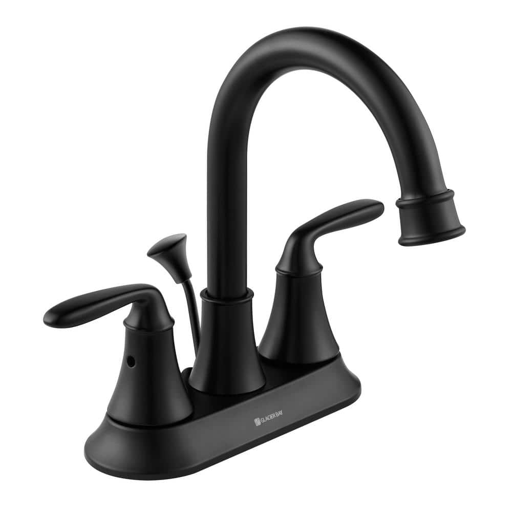 Glacier Bay Sadira 4 in. Centerset 2-Handle High-Arc Bathroom Faucet in  Matte Black HD67513W-6010H - The Home Depot