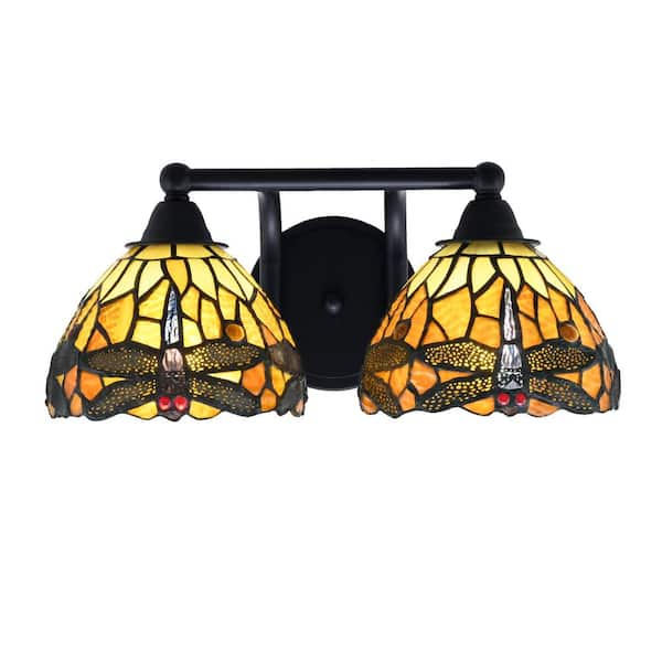 Unbranded Madison 8.75 in. 2-Light Matte Black Vanity Light