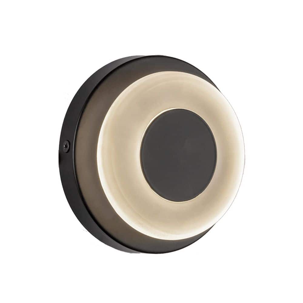 Stephord 4-in 1 Light 6-Watt Black/Frosted Glass Integrated LED Wall Sconce price history on PriceWatchPro
