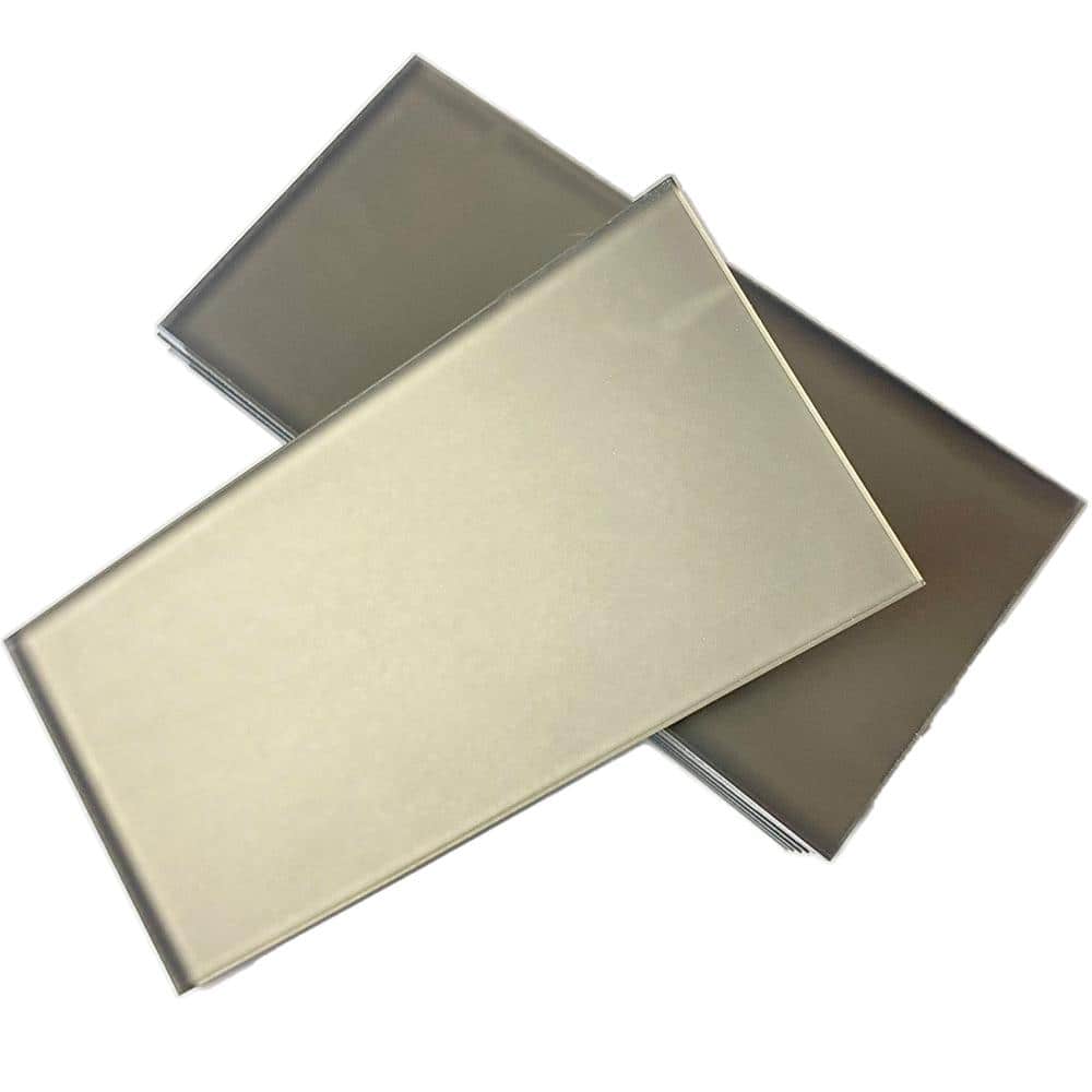 Matte Bronze 3" x 6" Glass Subway Tile