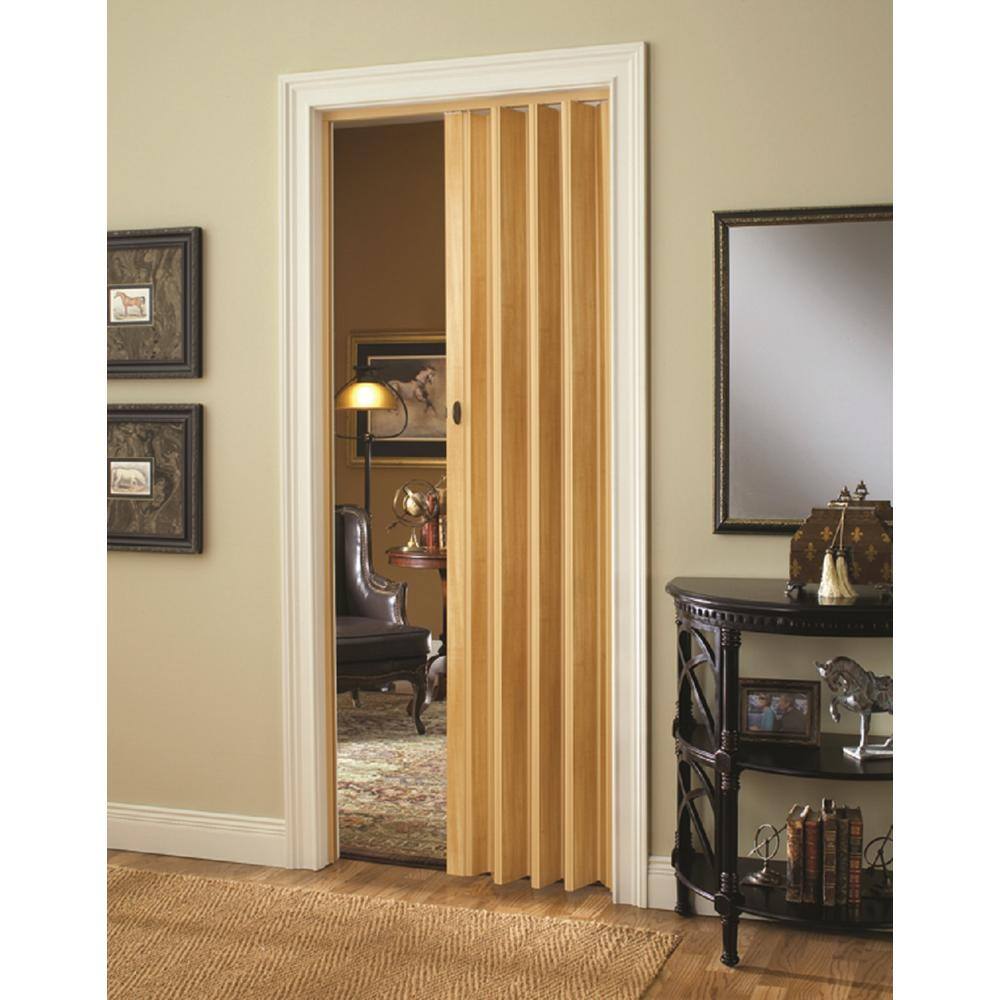 Echo Light Wood PVC Accordion Closet Door